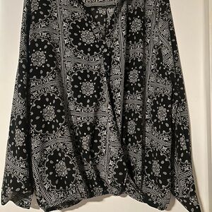 Black and White Paisley Blouse